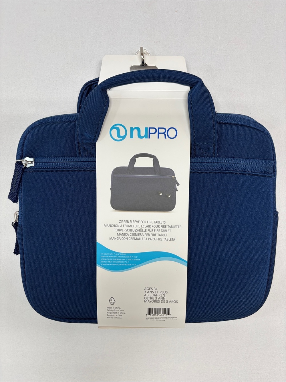 blue nuPRO Fire tablet sleeve w/protective zipper closure case 200